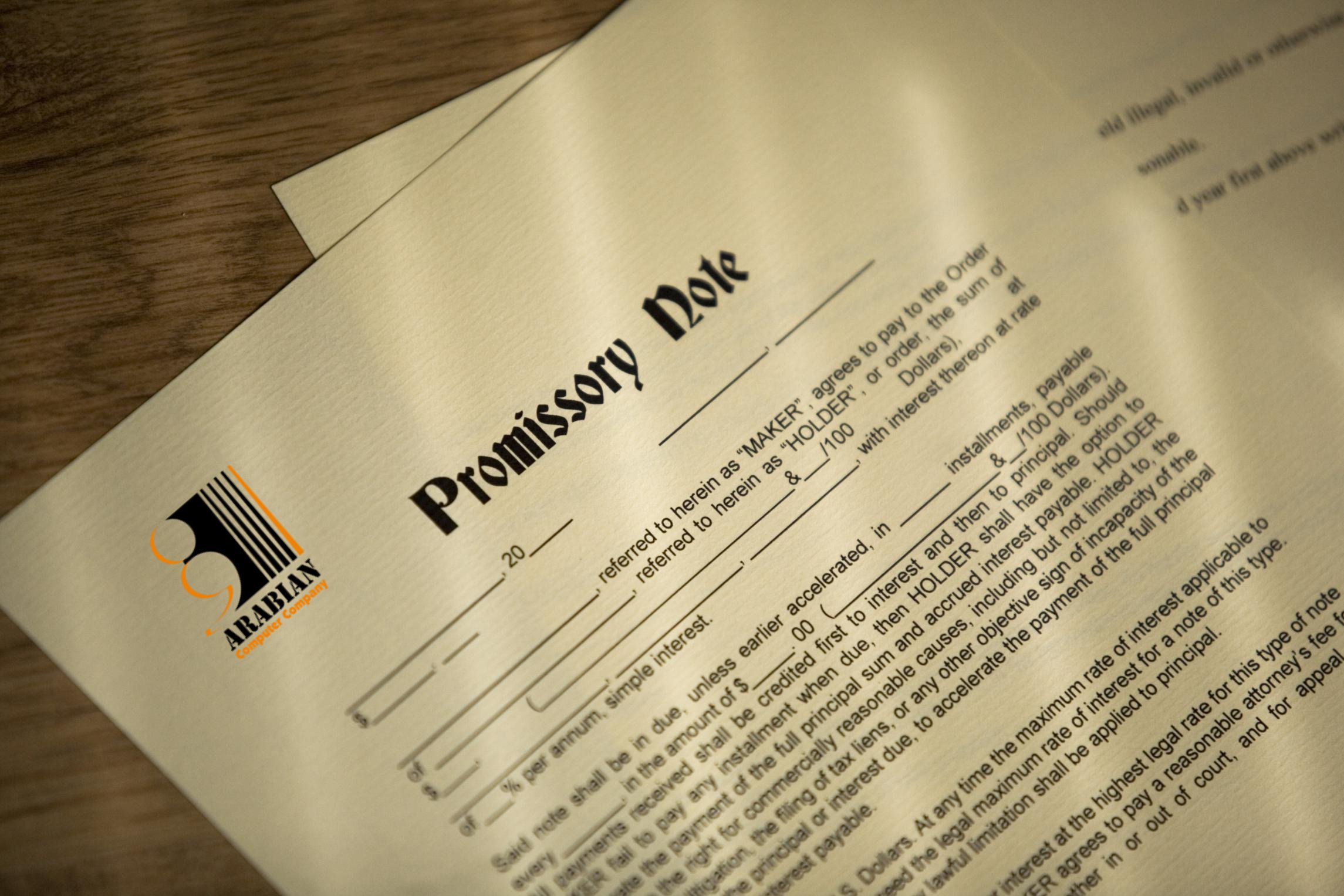 Promissory Payment & Receivable Notes System